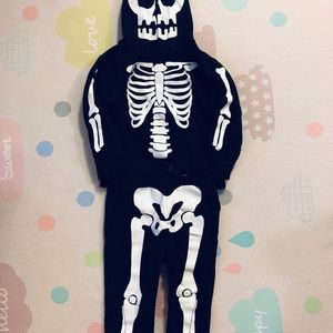H&M Boy skeleton Hoodie Set